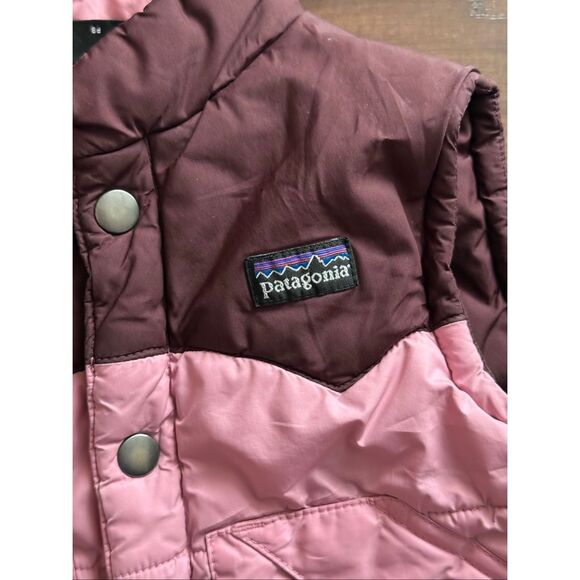 Patagonia Baby Girl Puffer Vest Pink Plum Snap 24 Month - Picture 3 of 7